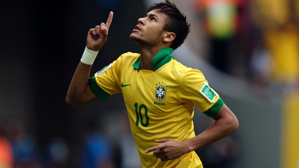 Neymar wallpaper, playing for Brazil in the Confederations Cup in 2013
