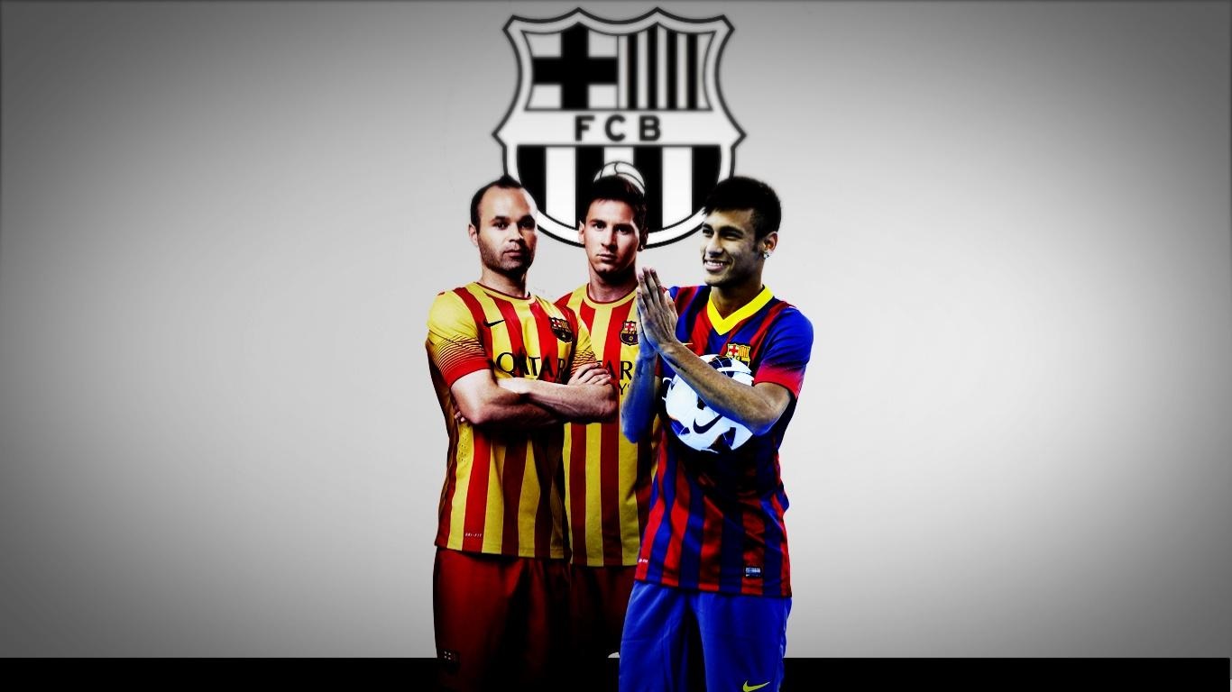 Barcelona star players, Iniesta, Messi and Neymar