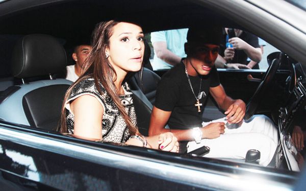 Neymar and Bruna Marquezine leaving a party in a car