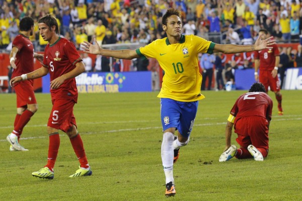 Neymar goal celebration in Brazil 3-1 Portugal