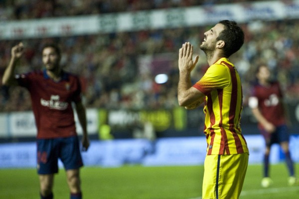 Fabregas frustrated, praying in Barcelona game 2013-2014
