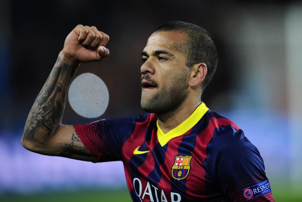 Daniel Alves, goal scorer in Barcelona vs Man City  Neymar Jr  Brazil