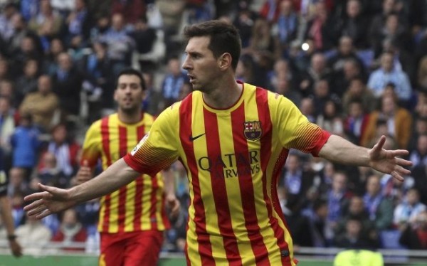 Lionel Messi celebrating a goal