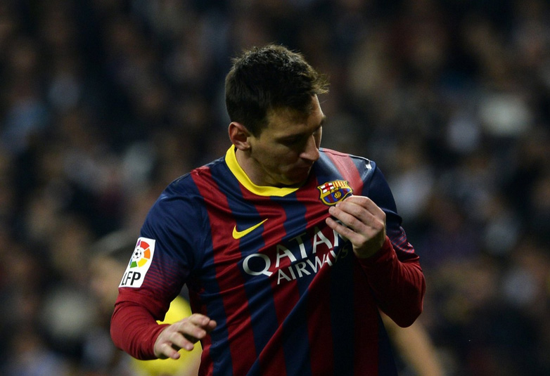 Lionel Messi showing his love and passion for FC Barcelona