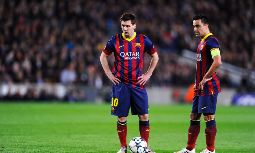 Lionel Messi and Xavi Hernández in FC Barcelona