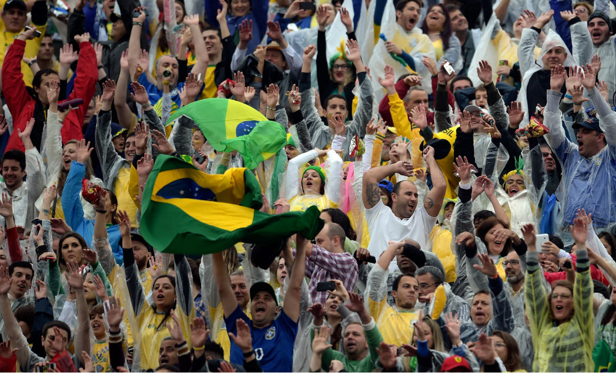 Brazil crowd in the stadium, during a friendly before the World Cup