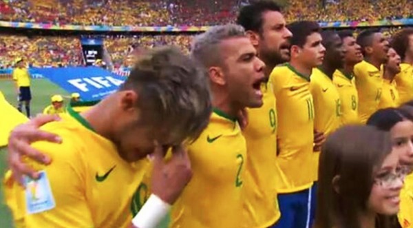Neymar breaks down in tears after Brazil's National Anthem vs Mexico