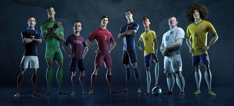 Players feeaturing in Nike's animated video ad: The Last Game