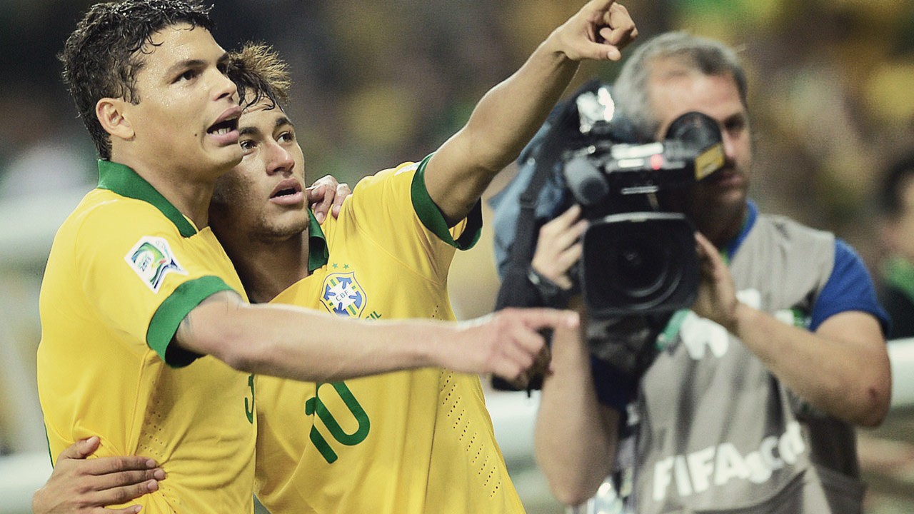 Thiago Silva and Neymar photo