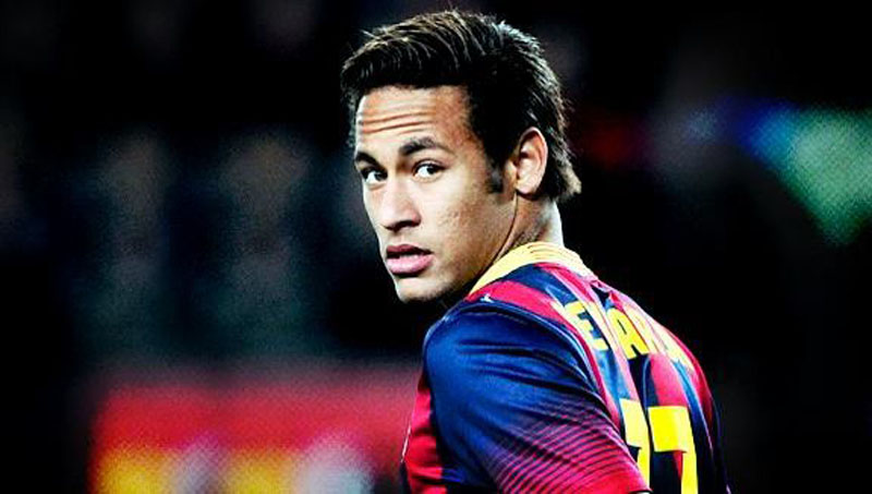 Neymar looking back during a game for FC Barcelona