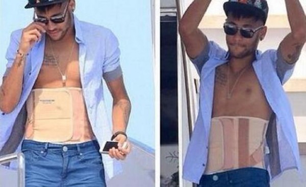 Neymar waist band for his back injury