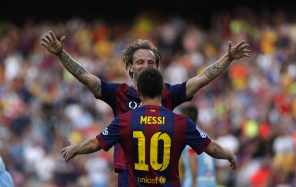 Rakitic and Lionel Messi