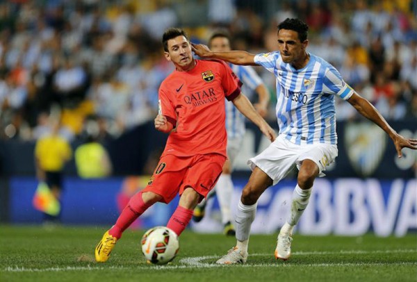 Weligton vs Messi in Malaga 0-0 Barcelona