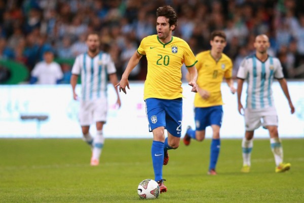 Kaká in action in Brazil vs Argentina, in 2014