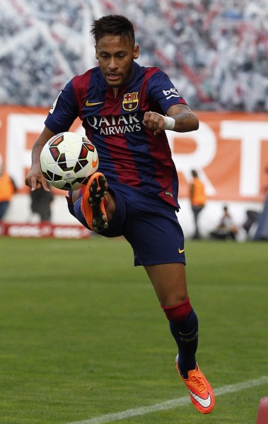Neymar ball control with his right orange boot