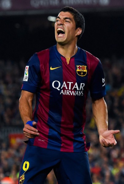 Luis Suárez in his Barcelona debut game at the Camp Nou