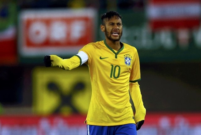 Neymar wearing Brazil's number 10 jersey
