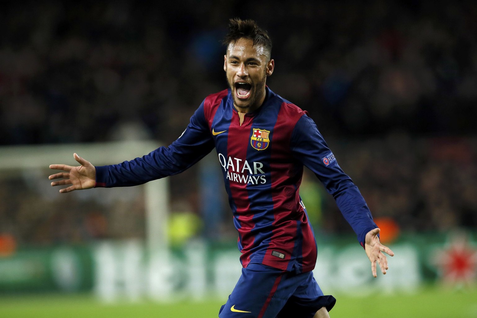 Neymar goal celebrations, after Barcelona beat PSG