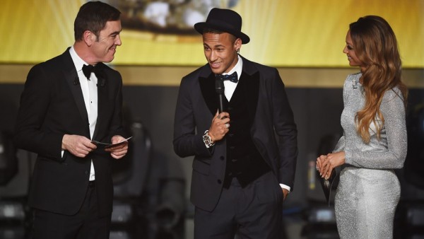 Neymar taking center stage at the 2015 FIFA Ballon d'Or ceremony