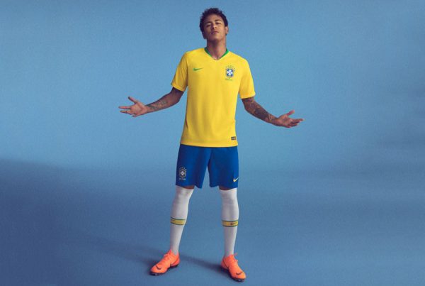 Neymar in Brazil home jersey for the FIFA World Cup 2018