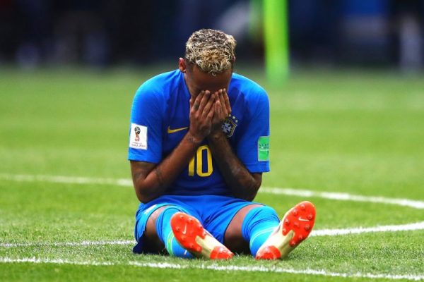 Neymar breaks in tears after a World Cup game in 2018