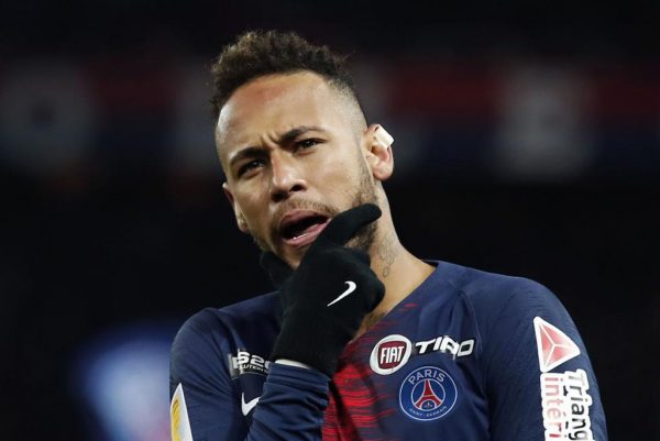 Neymar holding his chin