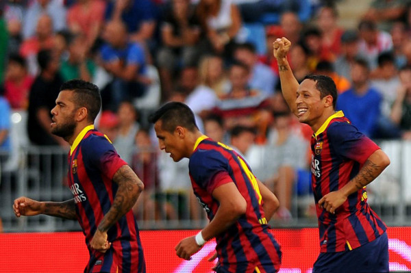 Daniel Alves, Alexis Sanchez and Adriano, in Barcelona 2013-2014