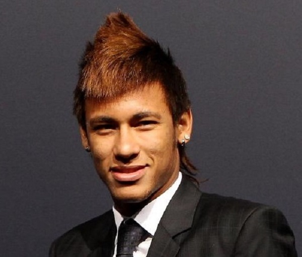 Neymar brown mohawk hairstyle and haircut