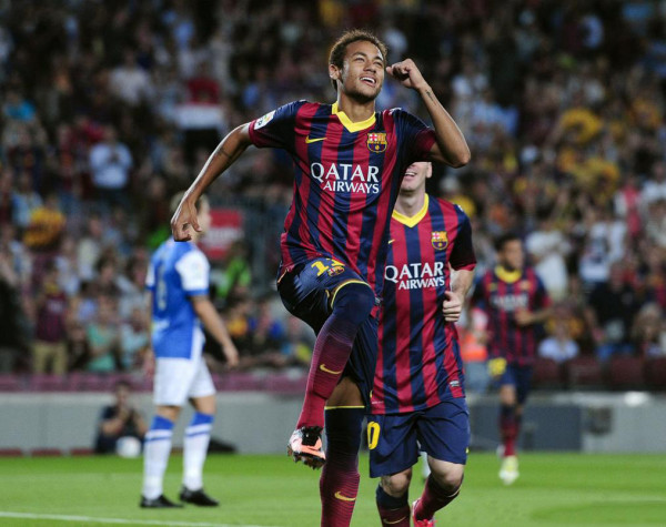Neymar first La Liga goal for Barcelona, in 2013-2014