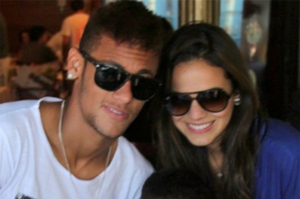 Neymar posing for a photo with his girlfriend Bruna Marquezine