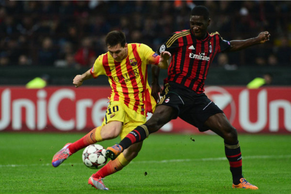 Lionel Messi being denied the goal, in Milan vs Barcelona, for the Champions League