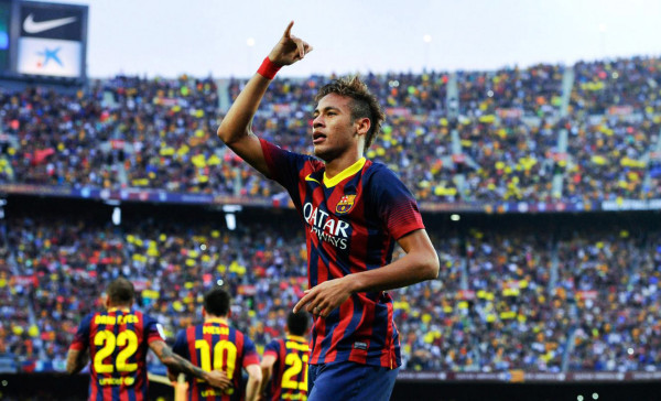 Neymar hang loose gesture, during goal celebrations in Barcelona vs Real Madrid