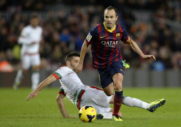 Andrés Iniesta during a game between Barcelona and Granada