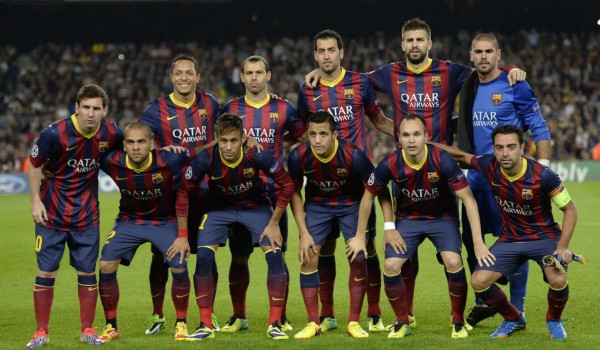 Barcelona 3-1 Milan, home side line-up