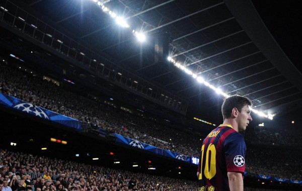 Lionel Messi in Camp Nou Champions League night