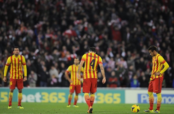 Barcelona players disappointment, after losing against Athletic Bilbao
