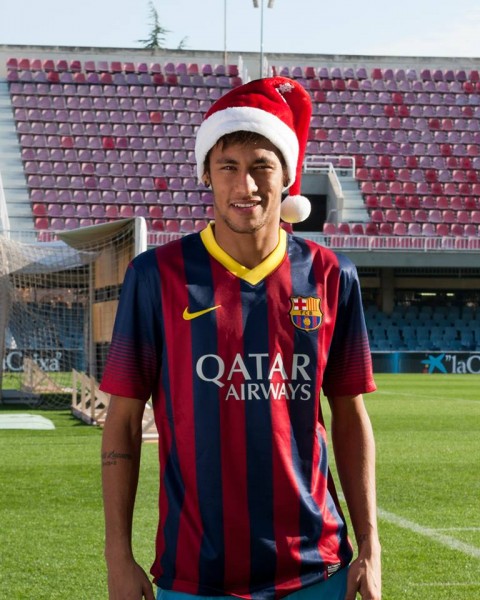 Neymar Christmas Santa Claus, Barcelona 2013-2014