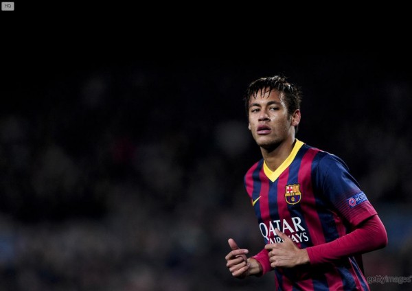 Neymar during a Barcelona UEFA Champions League game