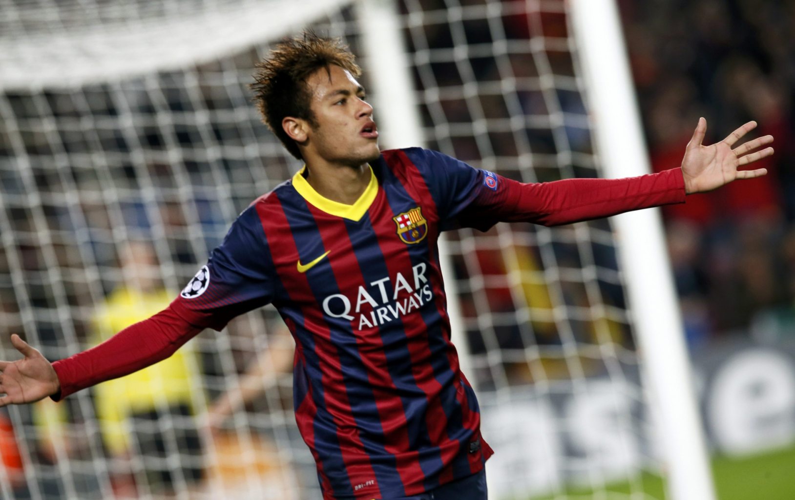 Neymar open arms goal celebration