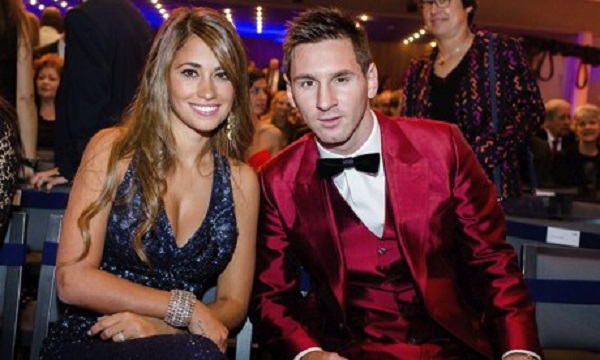 Antonella Roccuzzo and Lionel Messi, at the FIFA Ballon d'Or 2013