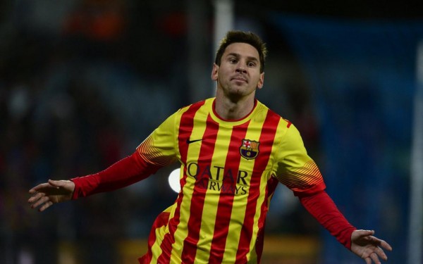 Messi in Barcelona 2014 away jersey