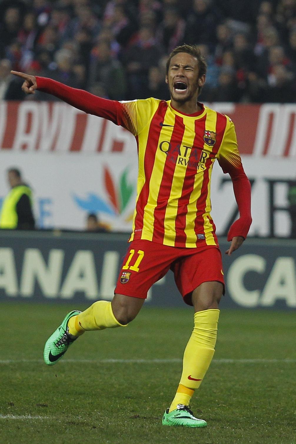 Neymar playing in Atletico Madrid vs Barcelona