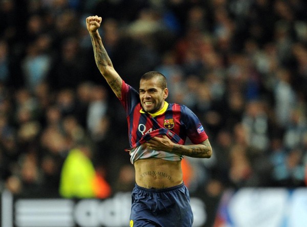 Daniel Alves showing his abs