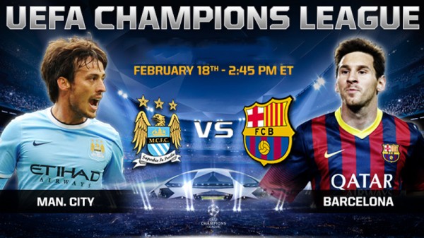 Manchester City vs Barcelona poster