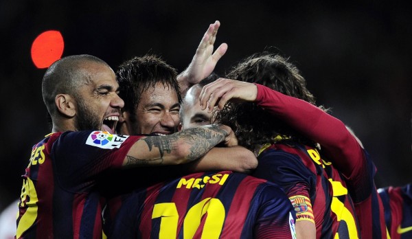 Barcelona winning another game in La Liga in 2014