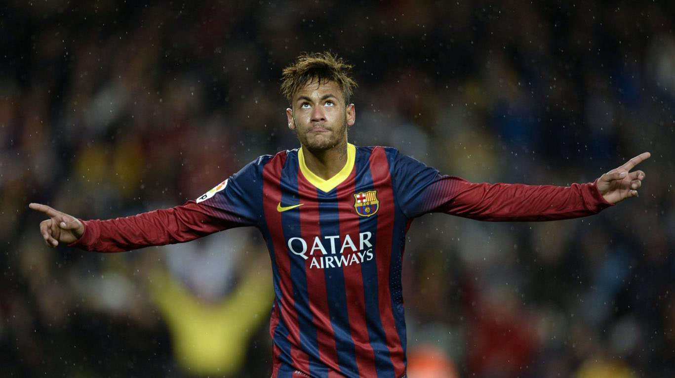 Neymar goal celebration in FC Barcelona