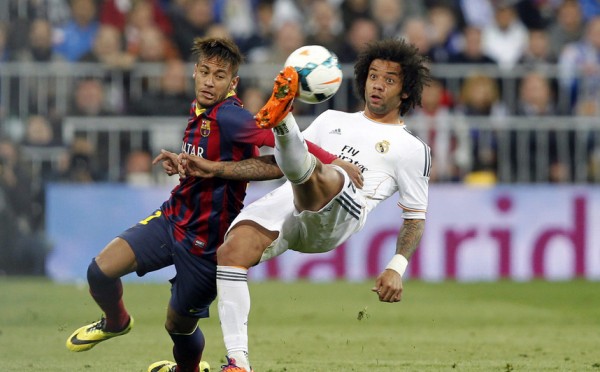 Neymar vs Marcelo in Real Madrid vs Barcelona