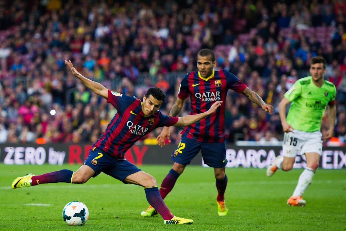 Pedro Rodriguez playing for Barcelona