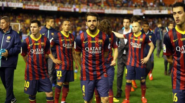 Barcelona players reaction after losing the Copa del Rey final