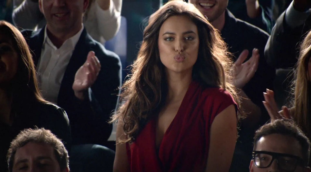 Irina Shayk blowing kisses away to Cristiano Ronaldo, in Nike's new video ad